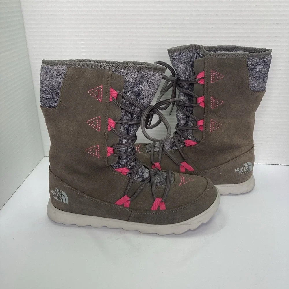 The North‎ Face Women's Size 6 Shoes Thermoball Apres Mid Calf  Boots Brown Gray
